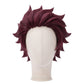 Tanjiro Kamado cosplay wig from Demon Slayer featuring his signature burgundy-red hair with layered anime styling and a character-accurate silhouette
