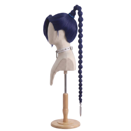 Side view of Thirteen wig showing diamond-shaped braided hairstyle