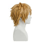 Side view of Vinland Saga Thorfinn wig showing uneven layered cut