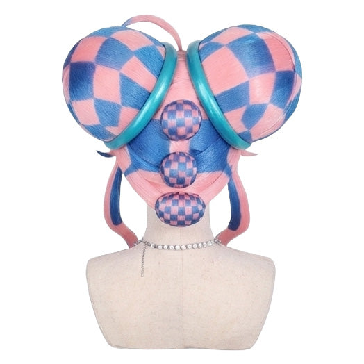 Back view of pastel blue Yameii cosplay wig