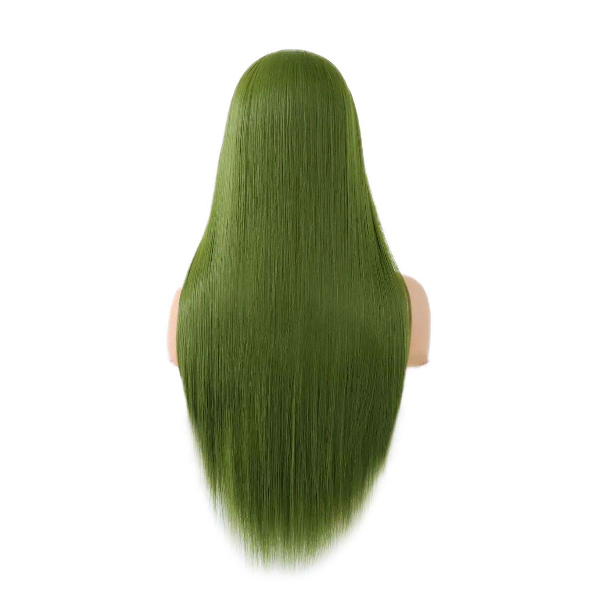 Lace Front Synthetic Wig Green Long Heat Resistant Fiber Hair for Women Half Hand Tied Wig Cosplay Daily Use Hair 26 Inch