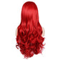 Red Long Wavy Wig Charming Synthetic Hair Heat Resistant Realistic Natural Hairline for Ariel, Jessica Rabbit, Poison Ivy